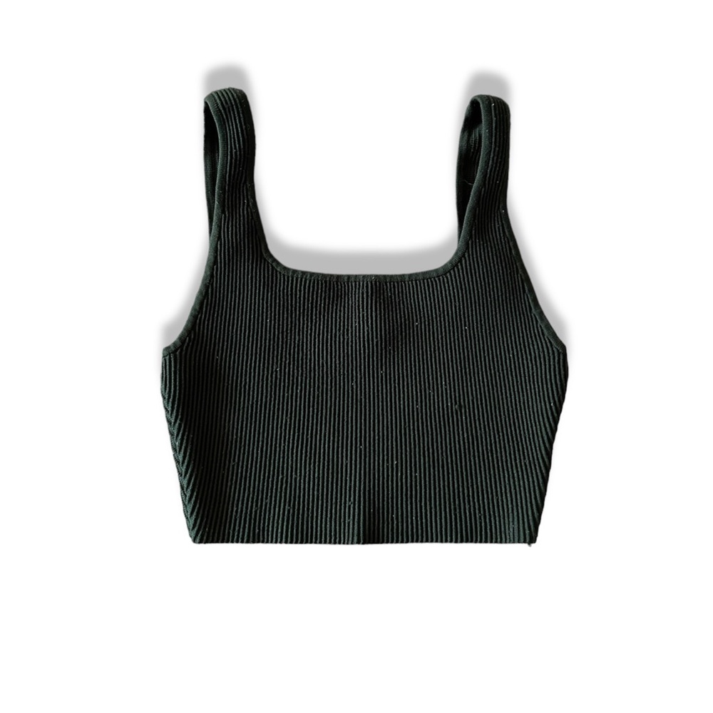 BABATON green sculpt knit tank top